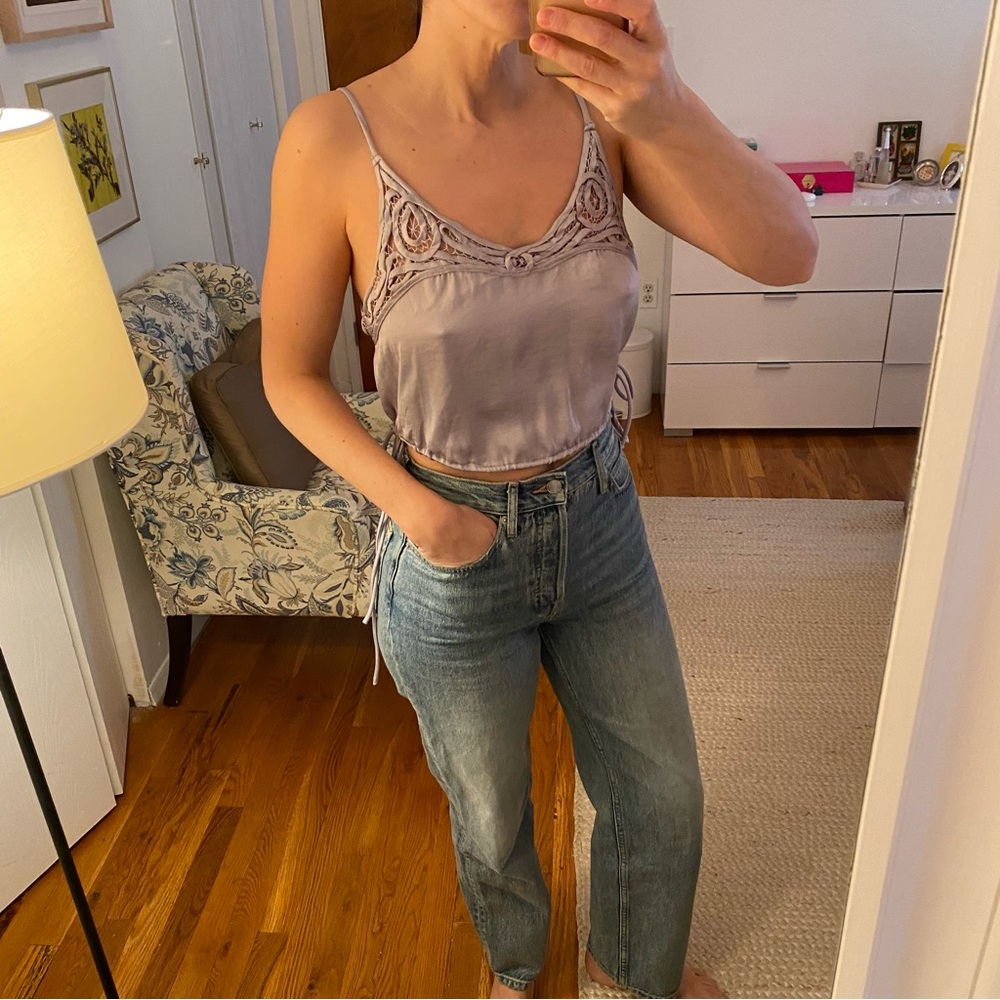 Free People Satin Cropped Cami